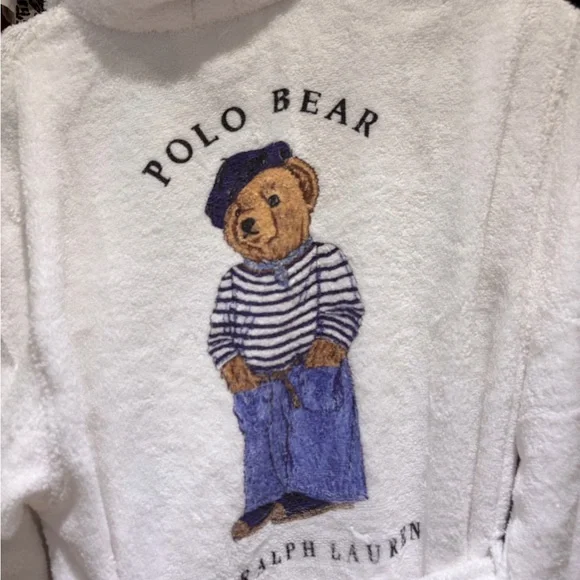 NWT Ralph Lauren White Terry Cloth Robe - Picture 3 of 8